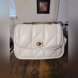 Coach Pillow Madison 26 Quilted Shoulder Bag. Color: Chalk